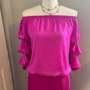 Vince Camuto Vibrant Pink Ruffle Sleeve Ensemble